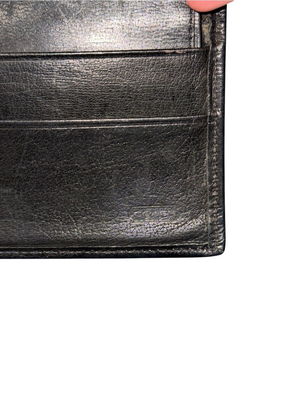 Vintage Coach 80s Black Leather Kisslock Frame Bifold Wallet CoinPouch - Picture 6 of 8